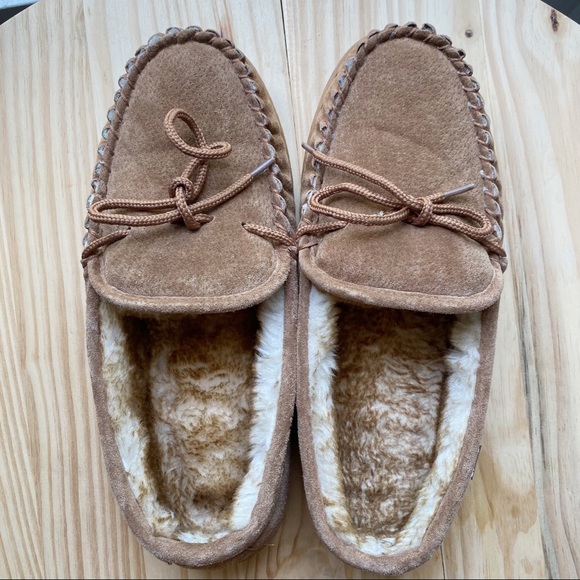 Lamo Mens Moccasin Slippers Chestnut 